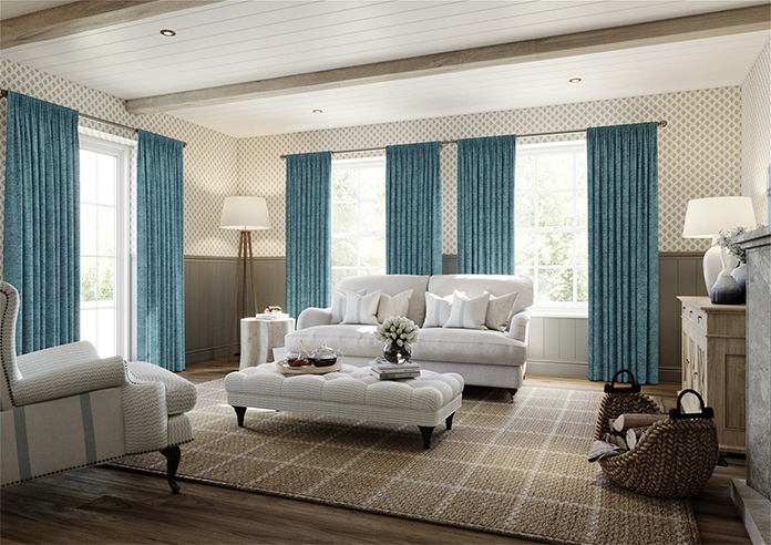 Maurice, Teal - Made to Measure Curtains - Image 7